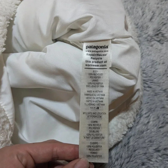 Patagonia Los Gatos Fleece Vest White Sherpa Medium - Picture 5 of 8